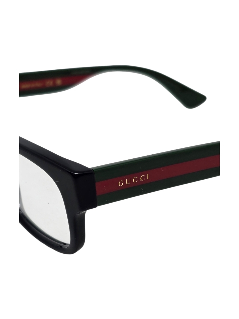 Gucci Black Frames with Green and Red Stripe Temple